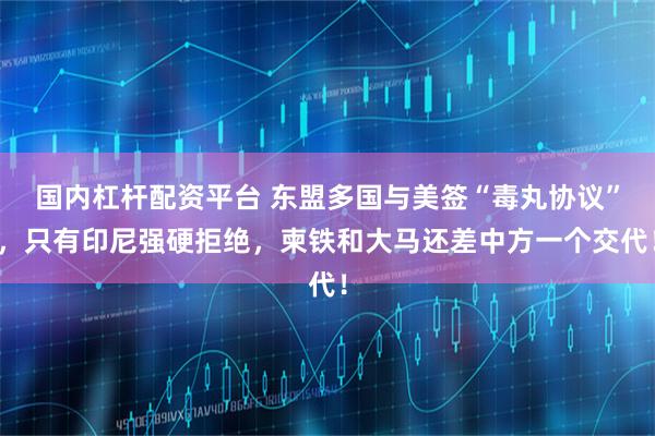 国内杠杆配资平台 东盟多国与美签“毒丸协议”，只有印尼强硬拒绝，柬铁和大马还差中方一个交代！